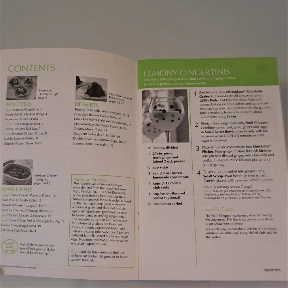 PAMPERED CHEF Cookbook Season's Best Recipes Spring Summer 2009 Recipe Booklet
